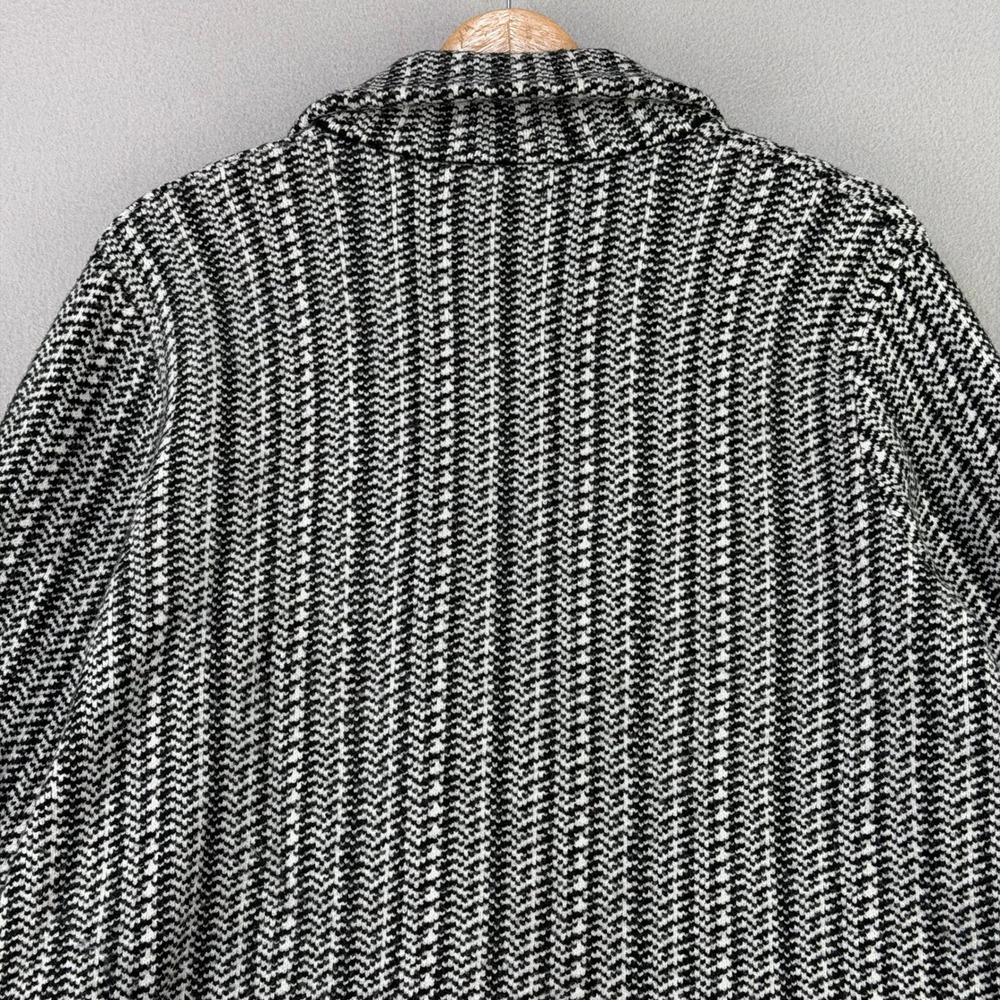 Rachel Zoe Knit Blazer Women XL Black White Herringbone Cardigan Jacket Office - Picture 4 of 9
